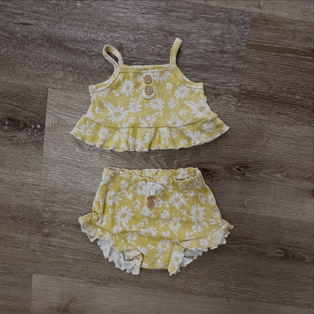 Yellow Floral Baby Outfit